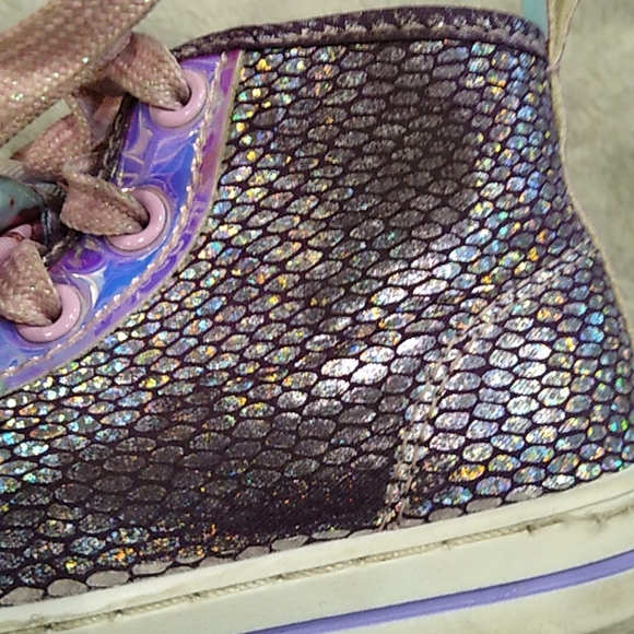 Jojo Siwa Mermaid Shoes. Little Girls Sz 8. Purple, Pink, Sliver Shimmer. - Picture 10 of 11